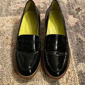COPY - Boden navy blue patent leather loafers size 38, EUC.